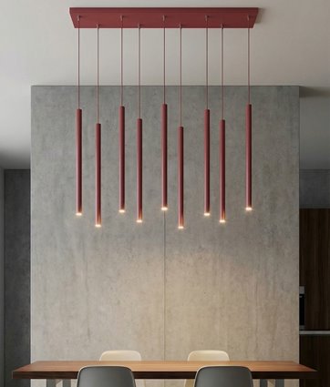 Lampa wisząca SELTER 9 BURGUNDY glamour, sople, burgundowa