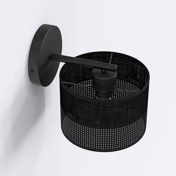 Kinkiet KARBON K1 BLACK klasyczny, abażur, czarny