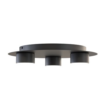 Lampa sufitowa BOLX 3 BL BLACK plafon, czarna, metal, loft