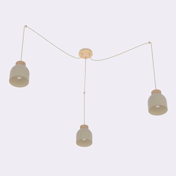 Lampa wisząca KRU 3 MOKKA nowoczesna, beżowa, metal, pająk