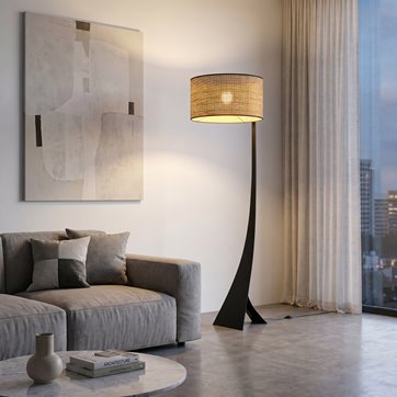 Lampa podłogowa ESTRELLA LP1 RATTAN boho, abażur rattan