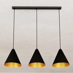 Lampa wisząca REBEL 3 BLACK/GOLD industrialny, metal