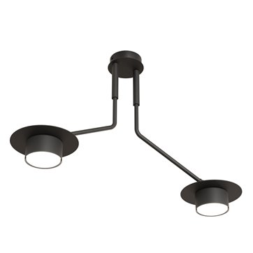 Lampa sufitowa MIZU 2 BL BLACK plafon, czarna, metal, loft
