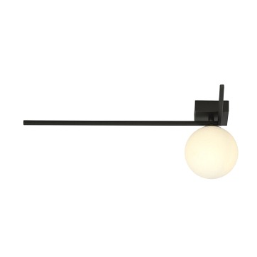 Lampa sufitowa IMAGO 1F BL OPAL loft, klosz, czarna/biała