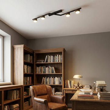 Lampa sufitowa SKAN 4 BLACK plafon, czarna, metal