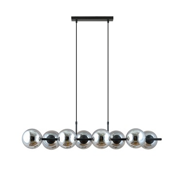 Lampa wisząca RORY 8 BLACK/GRAFIT loft, czarna, klosz