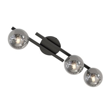 Lampa sufitowa KAIRO 3 BL GRAFIT plafon, klosz, czarna