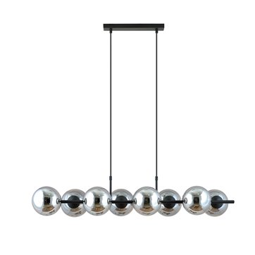 Lampa wisząca RORY 8 BLACK/GRAFIT loft, czarna, klosz