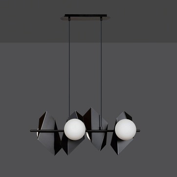 Lampa wisząca DRIFTON 4 BLACK nowoczesna klosz czarno/biała