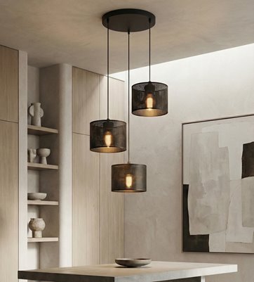 Lampa wisząca LUX 3 BLACK PREMIUM abażur, czarny