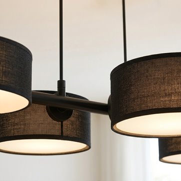 Lampa wisząca DRUMZ 6 BLACK nowoczesna, czarna, abażury