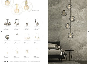 Lampka nocna ALBIO LN1 BLACK nowoczesna loft czarno/złota