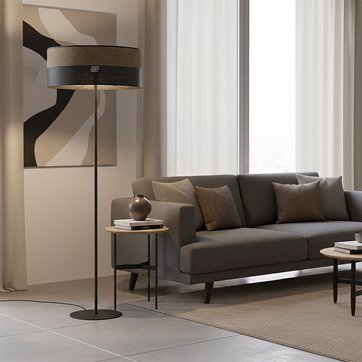 Lampa podłogowa KARBON LP1 BL BROWN brązowa, abażur