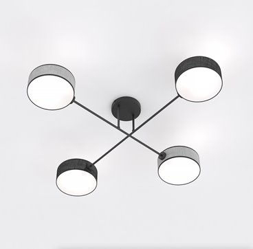 Lampa sufitowa MAGA 4 MIX2 plafon, szara, abażur