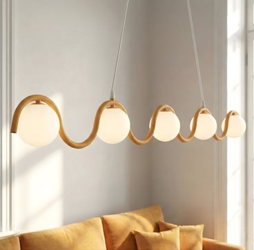 Lampa wisząca SINUS 5 ORANGE OPAL nowoczesna, pomarańczowa