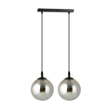 Lampa wisząca COSMO 2 BL GRAFIT loft, klosz grafit, czarna