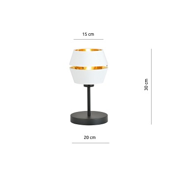 Lampka nocna PIANO LN WHITE/GOLD abażur czarna/biała/złota