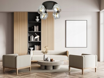 Lampa sufitowa FLOW 4 GRAFIT loft klosz czarna grafit