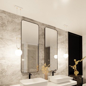 Lampa wisząca GLAM 1 WH/OPAL glamour biała/złota