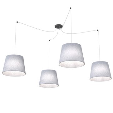 Lampa wisząca ASCOT 4 GRAY abażur, szary, klasyczna