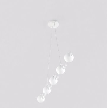Lampa wisząca SINUS 5 WH OPAL nowoczesna, biała, metal