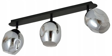 Lampa sufitowa FLOW 3 BL GRAFIT loft klosz czarna grafit