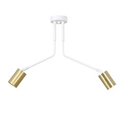 Lampa sufitowa VERNO 2 WHITE nowoczesna, metal, biało/złota
