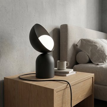 Lampka nocna BOTO LN1 BLACK metal, czarna, loft