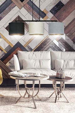 Lampa wisząca HILDE 3 BL MIX abażur welur kolor