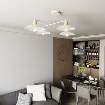 Lampa sufitowa KOBE 4 WHITE unikatowy, japandi, skandynawski