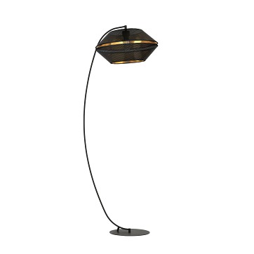 Lampa podłogowa MALIA LP BLACK/GOLD abażur czarna/złota