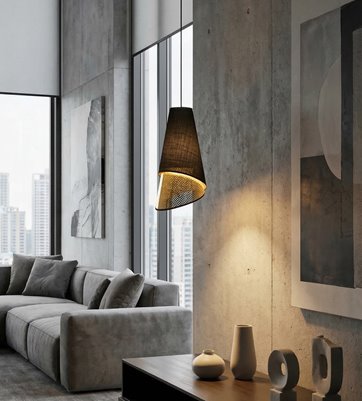 Lampa wisząca MODA 1 BL GOLD LOFT nowoczesna, abażur