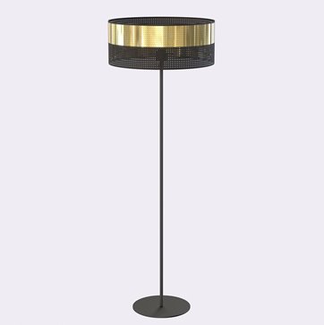 Lampa podłogowa LUX LP1 BL GOLD klasyczna, złota, abażur