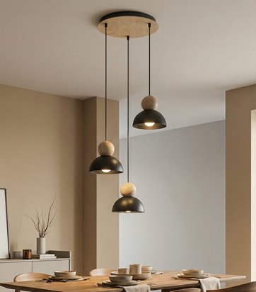 Lampa wisząca KAKI 3PREM BLACK nowoczesna, czarna, metal