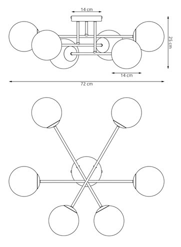 Lampa sufitowa ROMA 6 MOKKA nowoczesna, klosz, beżowa, biała
