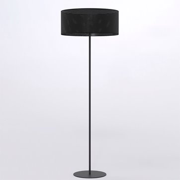 Lampa podłogowa LUX LP1 BLACK klasyczna, czarna, abażur