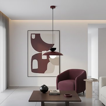 Lampa wisząca MULAN 1 BURGUND BL nowoczesna, metal