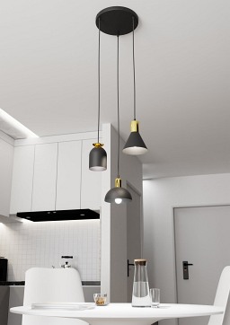 Lampa wisząca FOX 3 PREM BL, loft, czarny, złoty