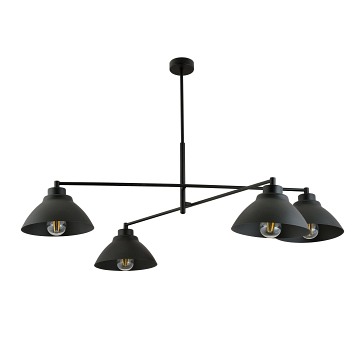 Żyrandol MAVERICK 4 BLACK loft, metalowe klosze, czarna