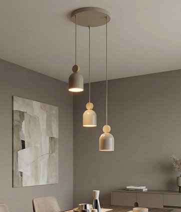 Lampa wisząca MESI 3PREM MOKKA nowoczesna, beżowa, metal