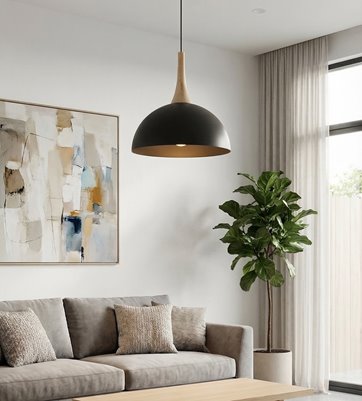 Lampa wisząca NAUTICA 1S BLACK nowoczesna, czarna, metal