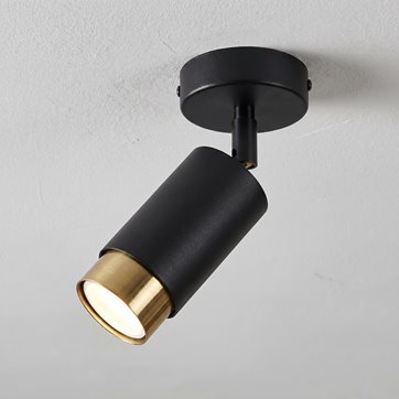 Lampa sufitowa HIRO 1 BL/GOLD tuby, metal, czarno/złota