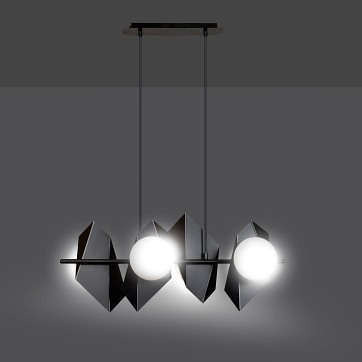 Lampa wisząca DRIFTON 4 BLACK nowoczesna klosz czarno/biała