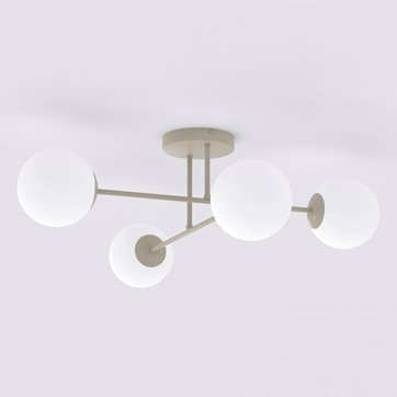 Lampa sufitowa ROMA 4 MOKKA OPAL nowoczesna, klosz, beżowa