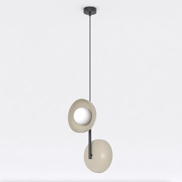 Lampa sufitowa VANILA 2 BL MOKKA loft, beżowa, metal
