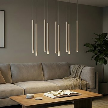 Lampa wisząca SELTER 9 MOKKA beżowa, glamour, sople