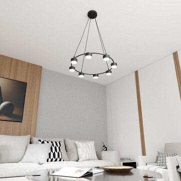 Lampa wisząca STARLIT 8 BL loft, nowoczesna, czarna