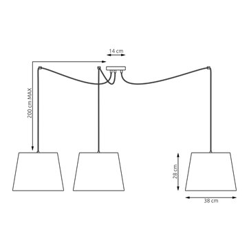 Lampa wisząca ASCOT 3 MIX abażur, szary, beż, klasyczna