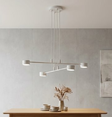 Lampa wisząca MODUS 4 WHITE biała, minimalistyczna, metal