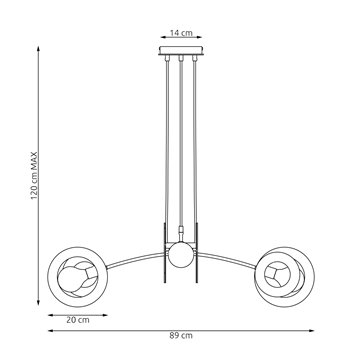 Lampa wisząca SKIVA 4 BL nowoczesna, czarna, metal, drewno